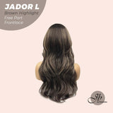 JBEXTENSION 24 Inches Brown Highlight Curly Lace Front Wig.Pre Plucked 13*4 HD Transparent Lace Frontal Handmade Futura Fiber Swiss Lace Synthetic Fiber Pre-Cut Lace Glueless Wig JADOR L BROWN HIGHLIGHT