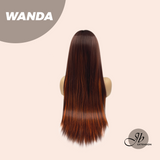 JBEXTENSION 30 Inches Copper Straight Wig With Bangs WANDA