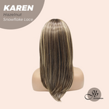 JBEXTENSION 18 Inches Hazelnut Pre-Cut T Part Snowflake Lace Frontlace Glueless Wig KAREN HAZELNUT【BENDY EAR TABS】