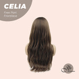 JBEXTENSION 22 Inches Mix Brown Curly Pre-Cut Frontace Wave Wig CELIA