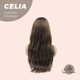 JBEXTENSION 22 Inches Mix Brown Curly Pre-Cut Frontace Wave Glueless Wig CELIA