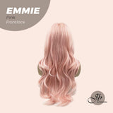 JBEXTENSION 26 Inches Curly Women Pink Wig Pre-Cut Frontlace Wig EMMIE PINK