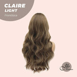 JBEXTENSION 24 Inches Body Wave Light Brown With Highlight Pre-Cut Frontlace Wig CLAIRE LIGHT