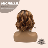 JBEXTENSION 10 Inches Auburn Pre-Cut Side Part Snowflake Lace Frontlace Glueless Wig MICHELLE AUBURN