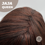 JBEXTENSION 12 Inches Red Short Women Fashion Wig With Bangs JAJA QUEEN RED【PLUS PERMATEASE】【BENDY EAR TABS】