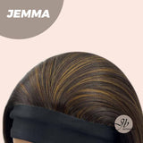 JBEXTENSION 12 Inches Bob Cut Brown With Highlight Headband Wig JEMMA
