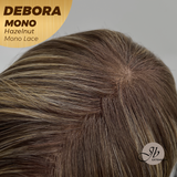 JBEXTENSION DEBORA MONO Monofilament Handmade Wig 6X5 Full Monofilament Hand Tied Top Wig 20 Inches Hazelnut Mono Lace Wig With Anti-slip Silicone Strips Glueless Wig DEBORA MONO HAZELNUT【BENDY EAR TABS】