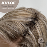 JBEXTENSION 12 Inches Bob Cut Venice Blonde Pre-Cut Snowflake Lace Frontlace Glueless Wig KHLOE VENICE BLONDE【PERMATEASE】
