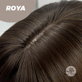 JBEXTENSION 22 Inches Brown With Dark Root With Bangs Wig ROYA