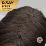 JBEXTENSION D.KAY MONO Partial Monofilament Wig 18 Inches Dark Brown Partial Mono Lace Glueless Women Fashion Wig D.KAY MONO DARK BROWN【BENDY EAR TABS】