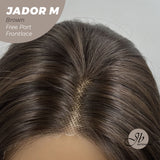 JBEXTENSION 20 Inches Brown Curly Lace Front Wig.Pre Plucked 13*4 HD Transparent Lace Frontal Handmade Futura Fiber Swiss Lace Synthetic Fiber Wig JADOR M BROWN