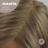 JBEXTENSION 26 Inches Brown Free Part Pre-Cut Frontlace Glueless Wig With Bangs JUANITA