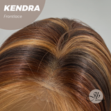 JBEXTENSION 16 Inches Auburn Highlight Pre-Cut Frontlace Glueless Wig KENDRA