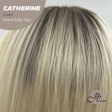 JBEXTENSION 25 Inches Gold Wolf Cut 3.5X4 Hard Silky Top Natural Scalp Effect Wig With Bangs CATHERINE GOLD