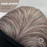 JBEXTENSION 18 Inches Curly Smog Pink with Tinsel Headband Wig HAIR-ATHON - SMOG PINK WITH TINSEL