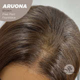 JBEXTENSION 28 Inches Brown Straight 13X3.5 Free Part Pre-Cut Frontlace Glueless Wig ARUONA BROWN