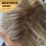 JBEXTENSION BEATRICE MONO Monofilament Handmade Wig 6X5 Full Monofilament Hand Tied Top Wig 17 Inches Golden Blonde Mono Lace Wig Glueless Wig BEATRICE MONO