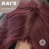 JBEXTENSION 18 Inches Dark Red Pre-Cut Snowflake Lace Frontlace Glueless Wig KAI'S DARK RED【PERMATEASE】