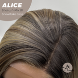 JBEXTENSION 12 Inches Shatush Mix Blonde Pre-Cut Side Part Snowflake Lace Frontlace Glueless Wig ALICE SHATUSH MIX BLONDE