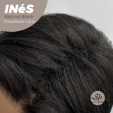 JBEXTENSION 22 Inches Natural Black Pre-Cut Snowflake Lace Frontlace Glueless Wig INéS NATURAL BLACK【PERMATEASE】