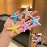 JBEXTENSION 1 Pcs Starfish Hair Clip Resin Beach Sea Star Hair Pins Mermaid Hair Clips Accessories for Women and Girls