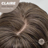 JBEXTENSION 22 Inches Scalpiana Milan Blonde 3.5X4 Hard Silky Top Natural Scalp Effect Women Wig with Bangs CLAIRE SILKY TOP - MILAN BLONDE