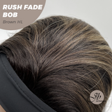 JBEXTENSION 12 Inches Short Hair Brown with Highlight Headband Wig RUSH FADE BOB - BROWN HIGHLIGHT