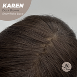 JBEXTENSION 18 Inches Dark Brown Pre-Cut T Part Snowflake Lace Frontlace Glueless Wig KAREN DARK BROWN【BENDY EAR TABS】