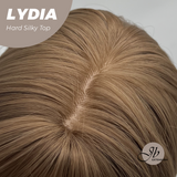 JBEXTENSION 28 Inches Scalpiana Long Wolf Cut Light Brown 3.5X4 Hard Silky Top Natural Scalp Effect Wig With Bangs LYDIA