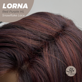 JBEXTENSION 18 Inches Red Purple Highlight Curly Pre-Cut Snowflake Lace Frontlace Glueless Wig LORNA SNOWFLAKE RED PURPLE HIGHLIGHT【PLUS PERMATEASE】【BENDY EAR TABS】