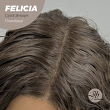JBEXTENSION 28 Inches Extra Curly Cold Brown Long Pre-Cut Frontlace Wig FELICIA COLD BROWN