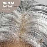 JBEXTENSION Peluca Bob Cut Mix Silver Frontlace de 14 pulgadas GIULIA BOB SILVER (PARTE LIBRE)
