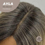 JBEXTENSION 24 Inches Body Wave Mix Blonde With Dark Root Pre-Cut Frontlace Wig AYLA MIX BLONDE