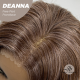 JBEXTENSION 28 Inches Long Apricot Curly Pre-Cut Free Part Frontlace Glueless Wig DEANNA FREE PART