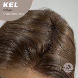 JBEXTENSION 22 Inches Brown Pre-Cut Snowflake Lace Frontlace Glueless Wig KEL BROWN