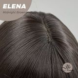 JBEXTENSION 22 Inches Straight Midnight Brown( Black/Brown) Hime Cut Wig With Bangs ELENA MIDNIGHT BROWN