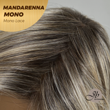 JBEXTENSION MANDARENNA MONO Full Monofilament Handmade Full Lace Full Hand Tied Wig 8 Inches Dark Blonde Mono Lace Handmade Futura Fiber Wig With Anti-slip Silicone Strips Glueless Wig MANDARENNA MONO