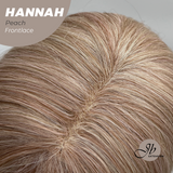JBEXTENSION 20 Inches Peach Pre-Cut Frontlace Glueless Wig with Bangs HANNAH PEACH