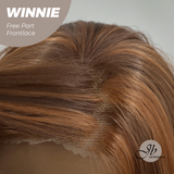 JBEXTENSION 26 Inches Copper Curly Fiber X, Tangle Less Pre-Cut Free Part Frontlae Glueless Wig WINNIE