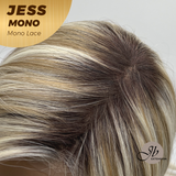 JBEXTENSION JESS MONO Monofilament Handmade Wig 6X5 Full Monofilament Hand Tied Top Wig 10 Inches Blonde Mono Lace Wig With Anti-slip Silicone Strips Glueless Wig JESS MONO【BENDY EAR TABS】