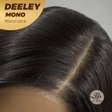 JBEXTENSION DEELEY MONO Full Monofilament Handmade Full Lace Full Hand Tied Wig 20 Inches Black Mono Lace Handmade Futura Fiber Wig Glueless Wig DEELEY MONO