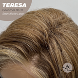 [PRE-ORDER] JBEXTENSION 18 Inches Caramel Blonde Highlight Pre-Cut Snowflake Lace Frontlace Glueless Wig TERESA CARAMEL BLONDE HIGHLIGHT【PERMATEASE】