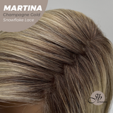 [PRE-ORDER] JBEXTENSION 17 Inches Wave Champagne Gold Pre-Cut Side Part Snowflake Lace Frontlace Glueless Wig MARTINA CHAMPAGNE GOLD【BENDY EAR TABS】