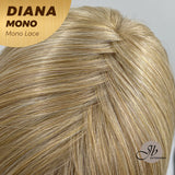 JBEXTENSION DIANA MONO Full Monofilament Wig 12 Inches Blonde Color Full Mono Lace Glueless Wig DIANA MONO