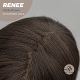 JBEXTENSION 21 Inches Dark Brown Pre-Cut T Part Snowflake Lace Frontlace Glueless Wig RENEE DARK BROWN【BENDY EAR TABS】