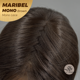 JBEXTENSION MARIBEL MONO Full Monofilament Wig 16 Inches Brown Wave Mono Lace Wig With Anti-slip Silicone Strips Glueless Wig MARIBEL MONO BROWN