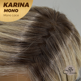 JBEXTENSION KARINA MONO Full Monofilament Handmade Full Lace Full Hand Tied Wig 14 Inches Blonde Mono Lace Handmade Futura Fiber Wig Glueless Wig KARINA MONO