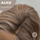 JBEXTENSION 12 Inches Apricot Pre-Cut Side Part Snowflake Lace Frontlace Glueless Wig ALICE APRICOT