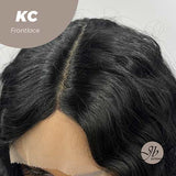 JBEXTENSION Peluca frontal de pelo de sirena extralarga ondulada de cuerpo negro de 30 pulgadas KC