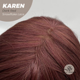 JBEXTENSION 18 Inches Dark Red Pre-Cut T Part Snowflake Lace Frontlace Glueless Wig KAREN DARK RED【BENDY EAR TABS】